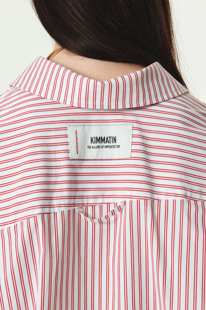 KIMMATIN Two Way Stripe Shirt — Red