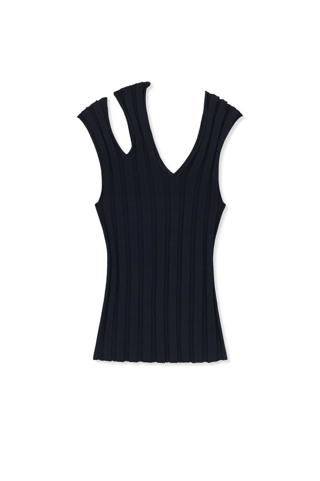 Matin Kim Cut Out Sleeveless Knit Top — Dark Navy