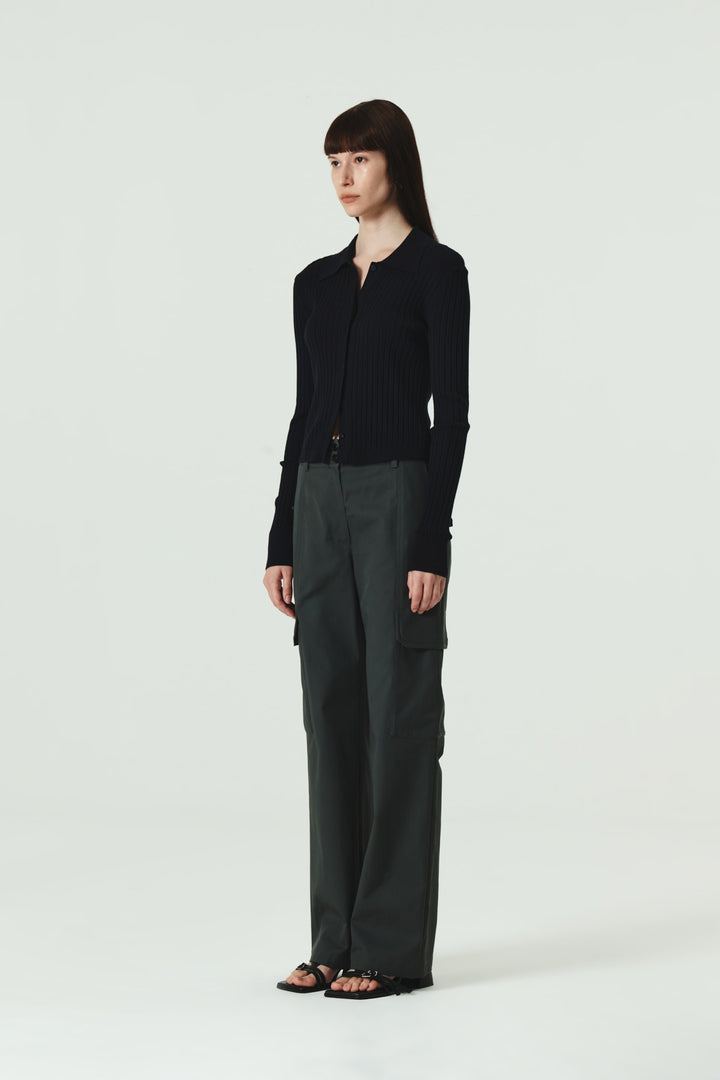KIMMATIN Banding Straight Cargo Pants — Gray