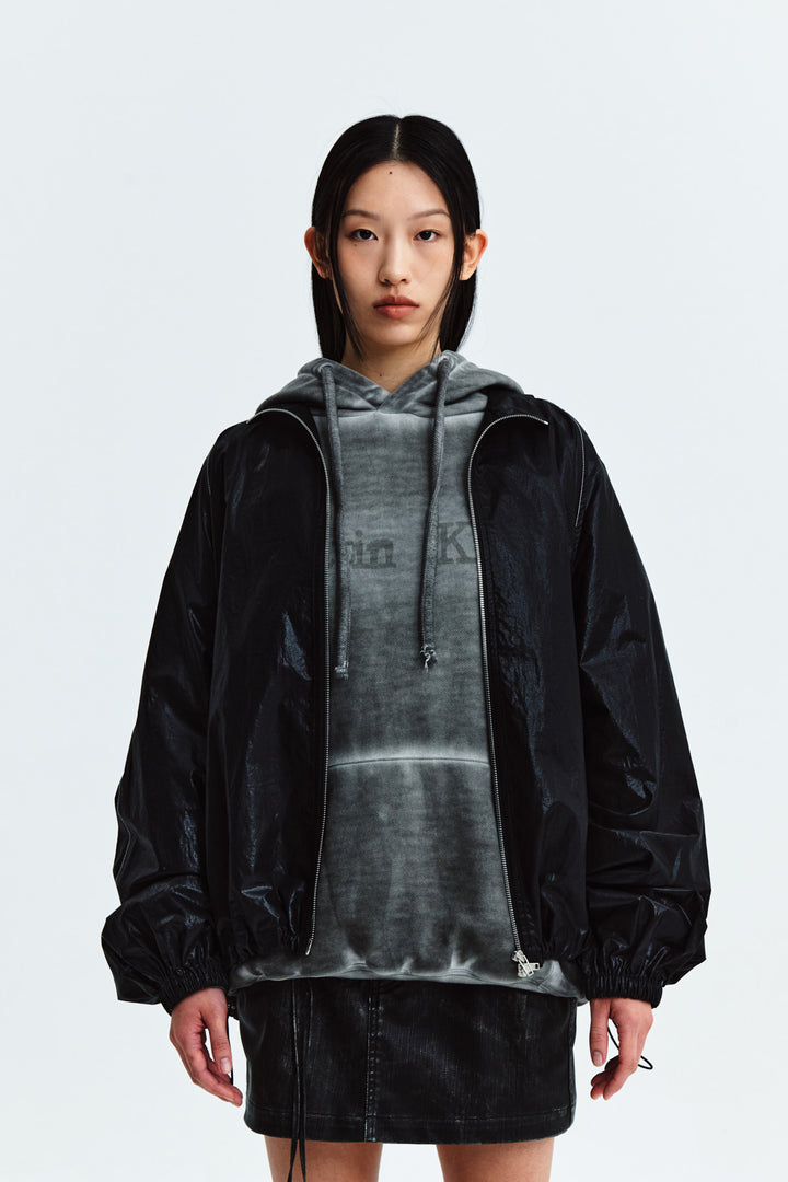 Matin Kim Logo Coating Jumper — Black