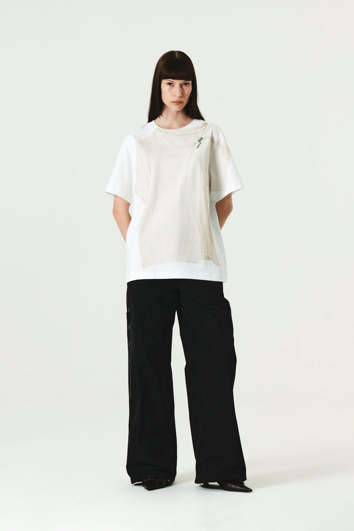 KIMMATIN Trompeloeil Printing Top — White
