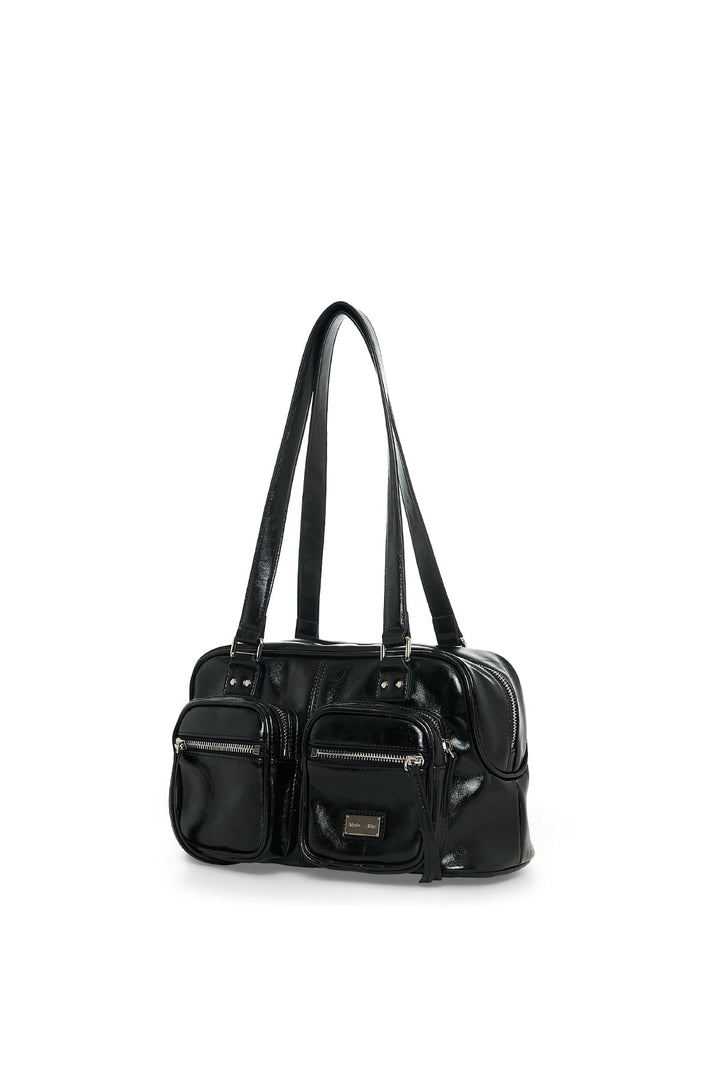 Matin Kim Double Pocket Brick Shoulder Bag — Black