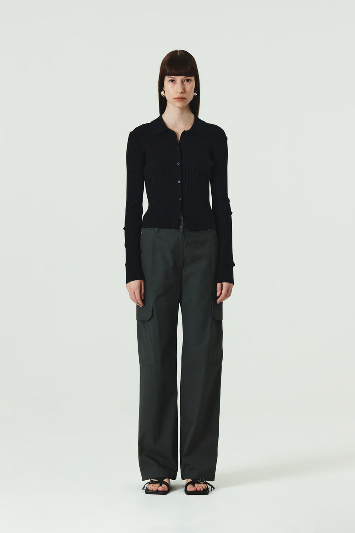 KIMMATIN Banding Straight Cargo Pants — Gray