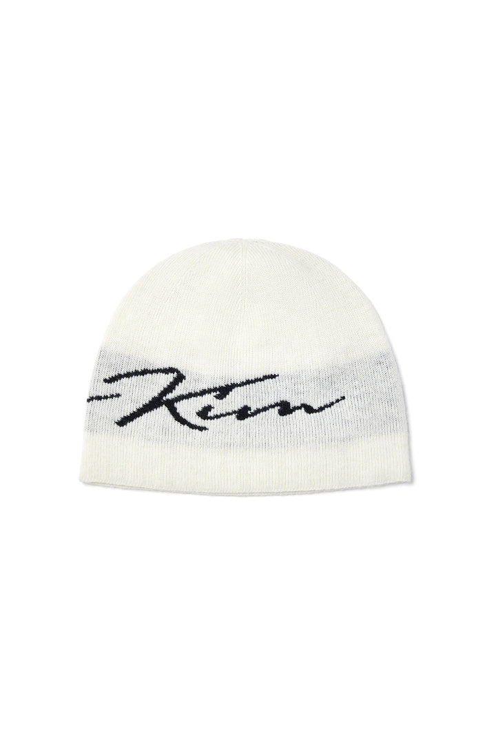 Matin Kim Logo Script Beanie — Ivory