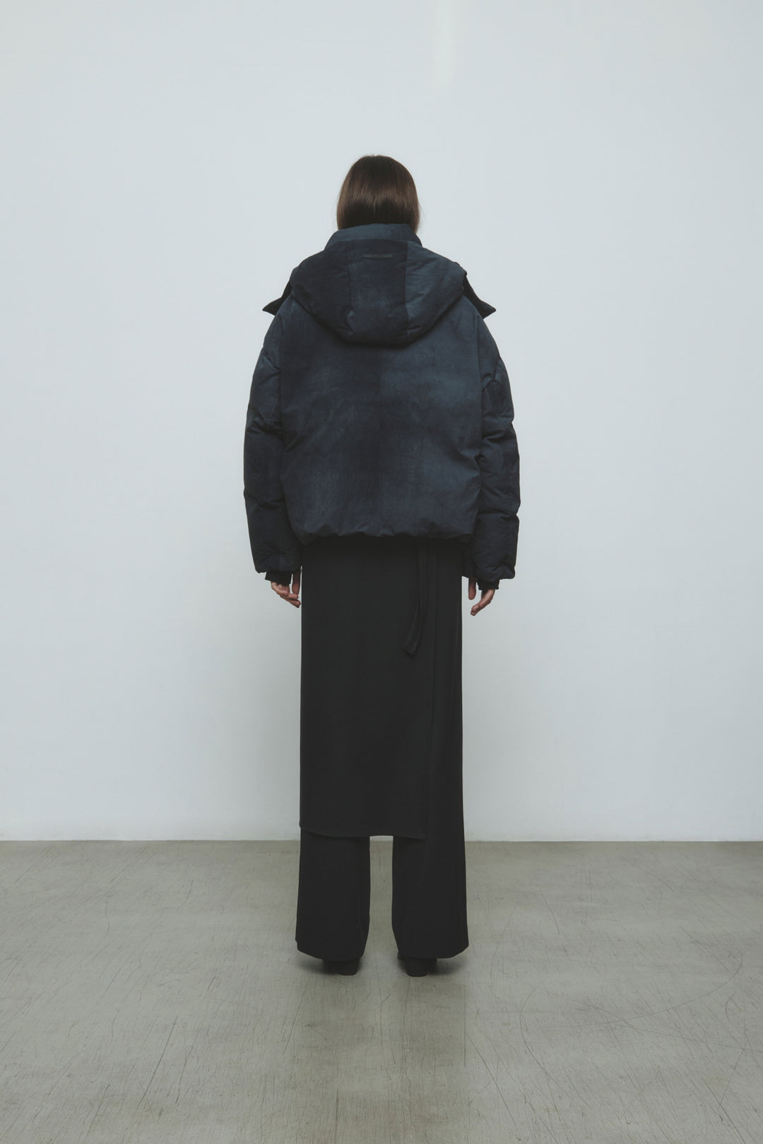 KIMMATIN Dying Effect Volume Puffer Down Jumper — Charcoal