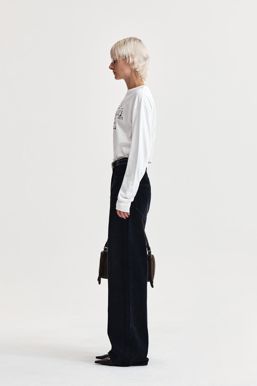 Matin Kim Patch Graphic Long Sleeve Top — White
