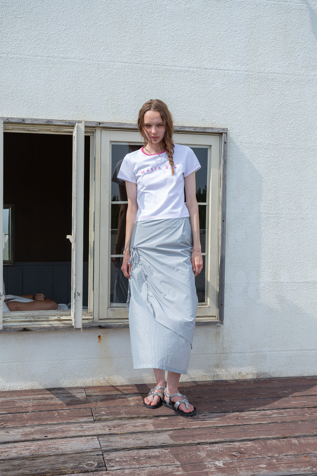 Matin Kim Color Point Arch Logo Top — White