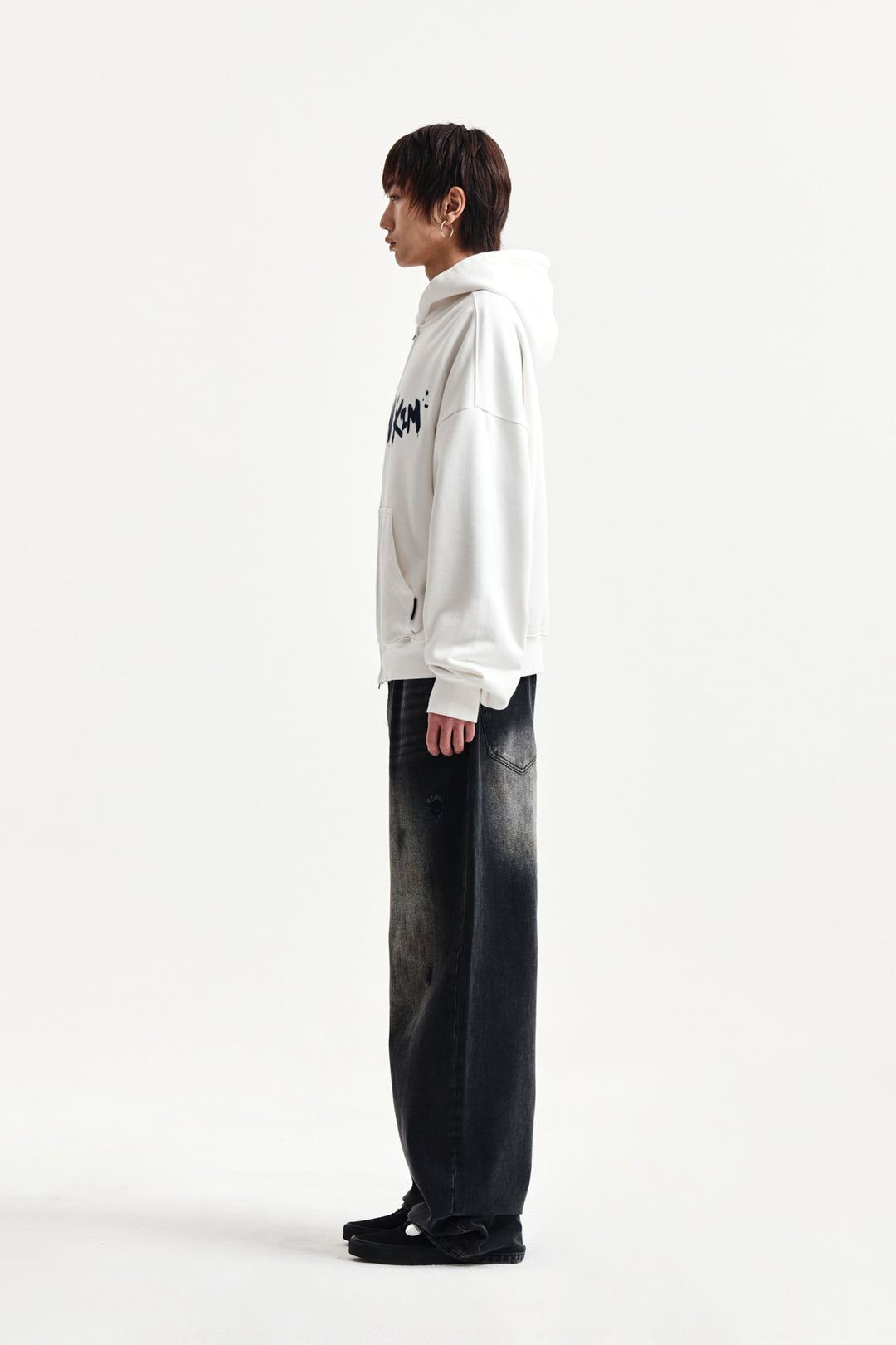 Matin Kim Vintage Dirty Washed Denim Pants — Black