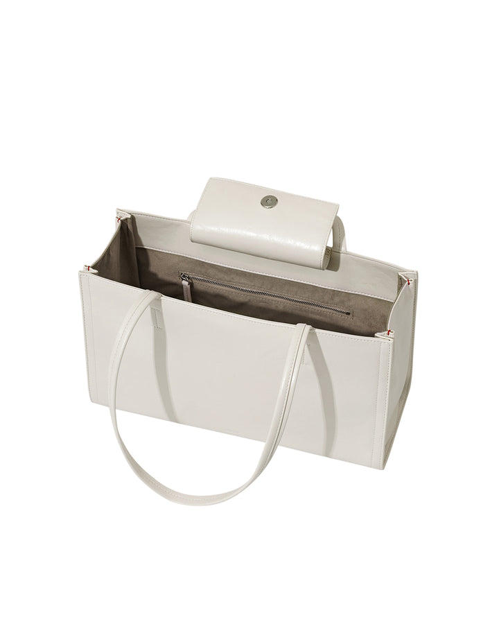 Stand Oil Oblong Bag — Sculptural Shoulder Crossbody — Cream