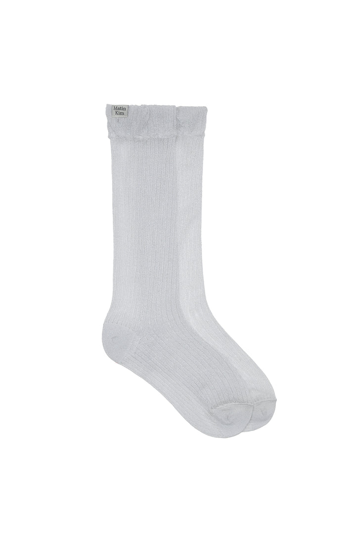 GLOW SHEER CREW SOCKS — Light Grey