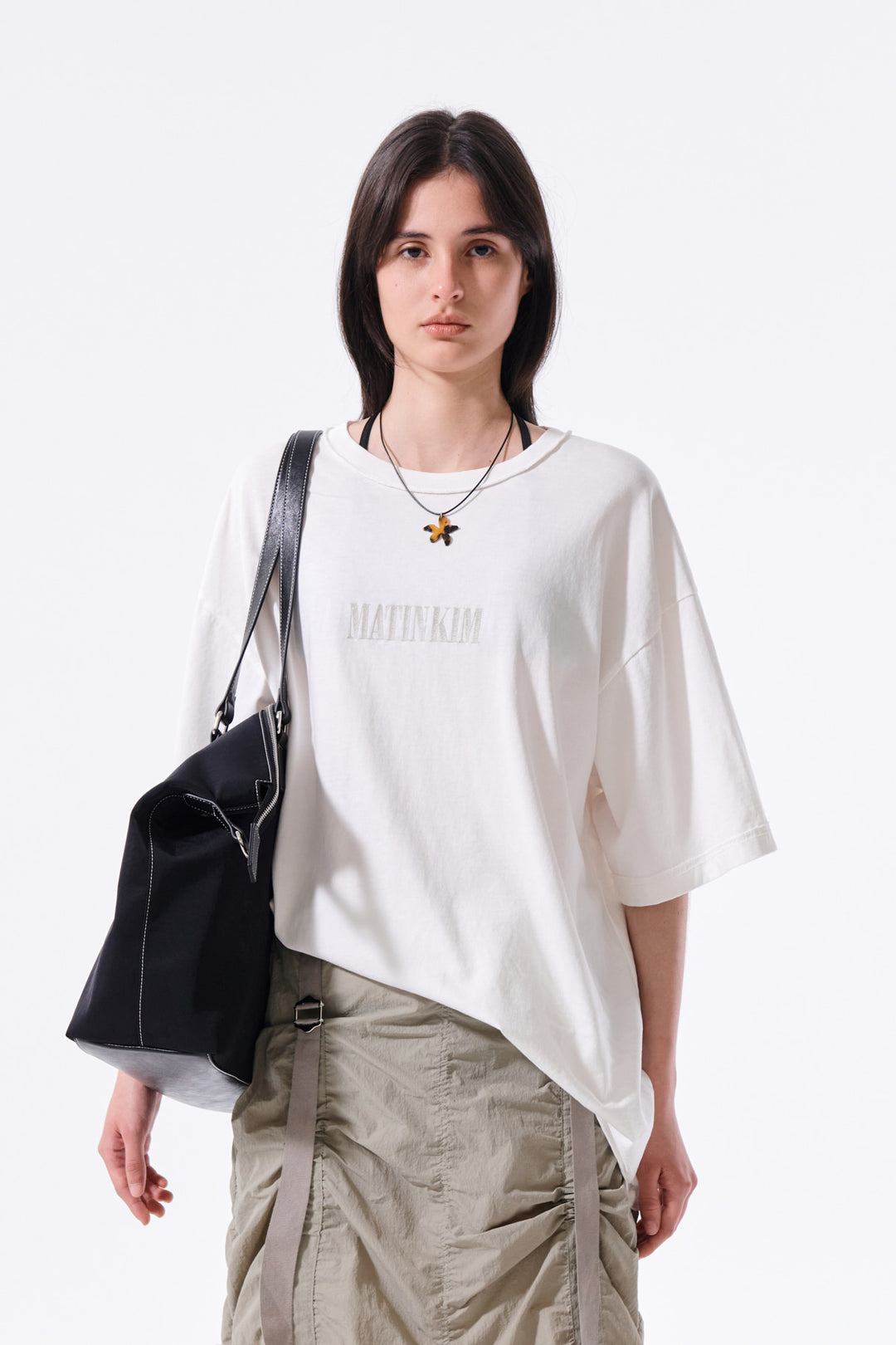 Matin Kim Vintage Lettering Graffiti Top — White
