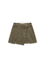 Matin Kim Washed Corduroy Wrap Skirt — Khaki