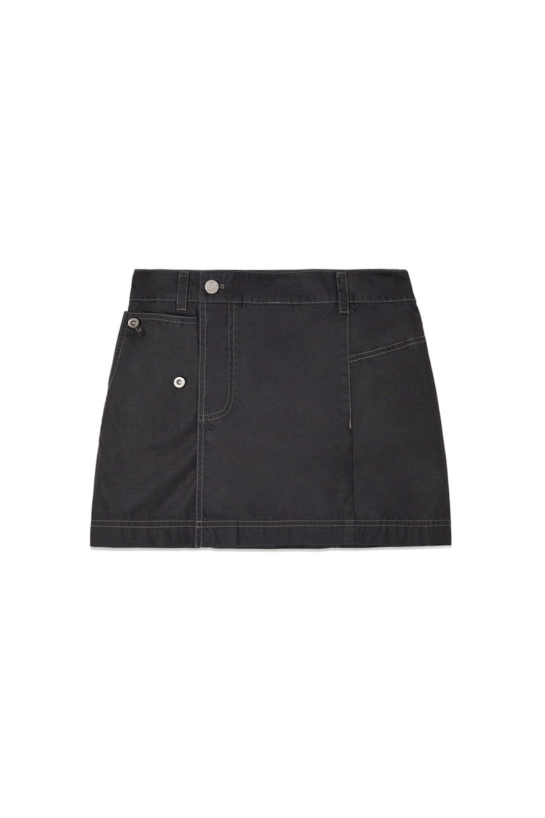 Matin Kim Pocket Foldover Wrap Mini Skirt — Black