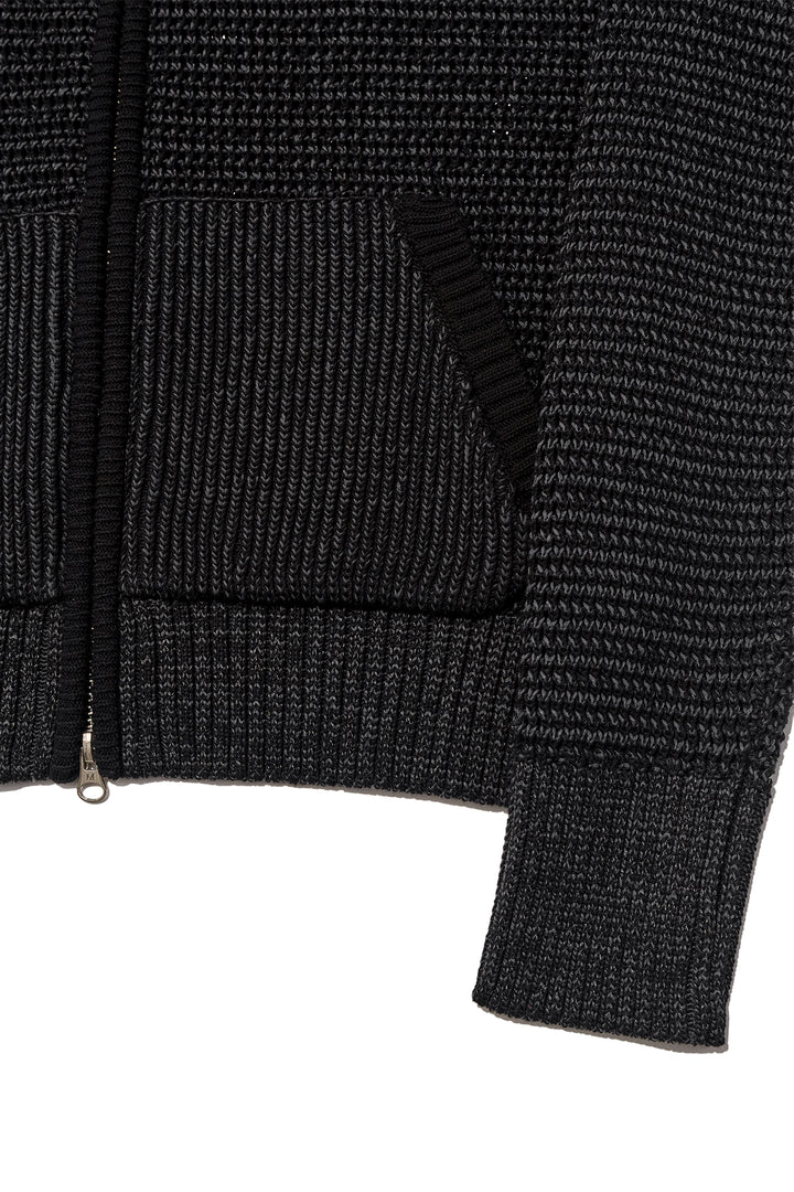 Matin Kim Two Tone Mesh Knit Hoody — Black