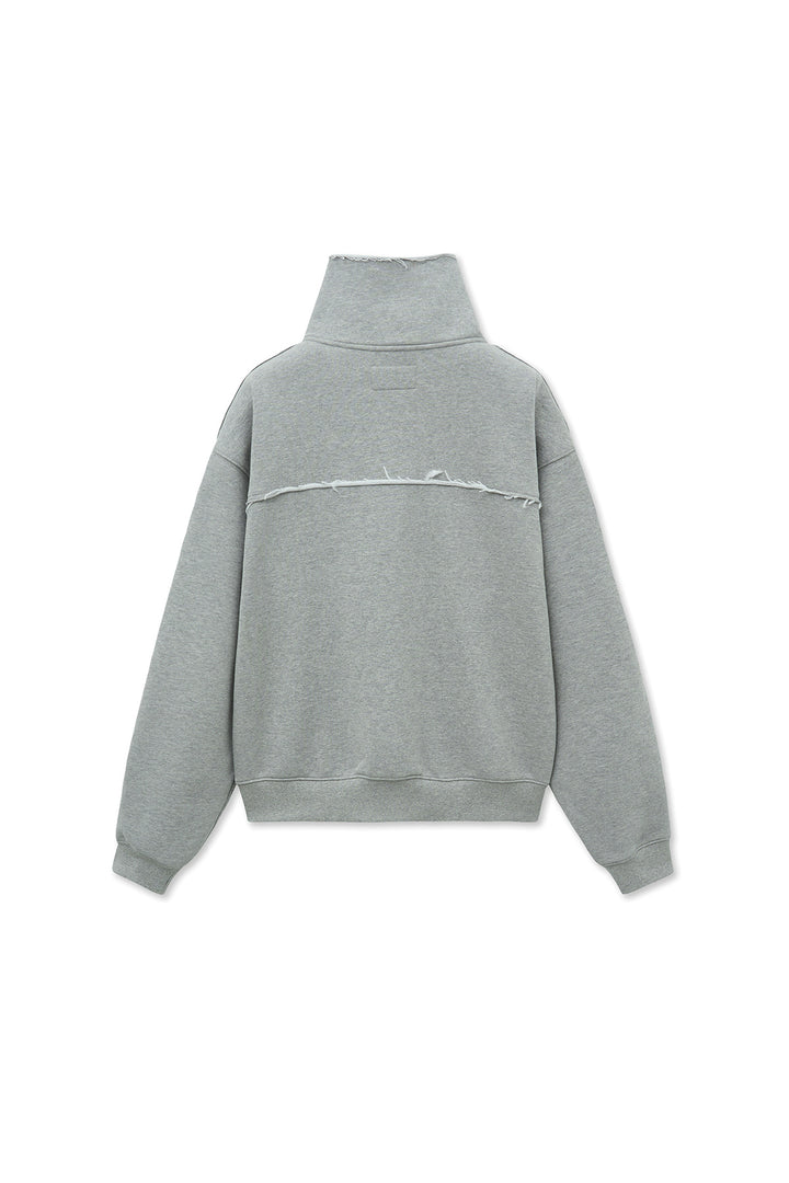 Matin Kim Cut Out Half Zip Sweatshirt — Gray