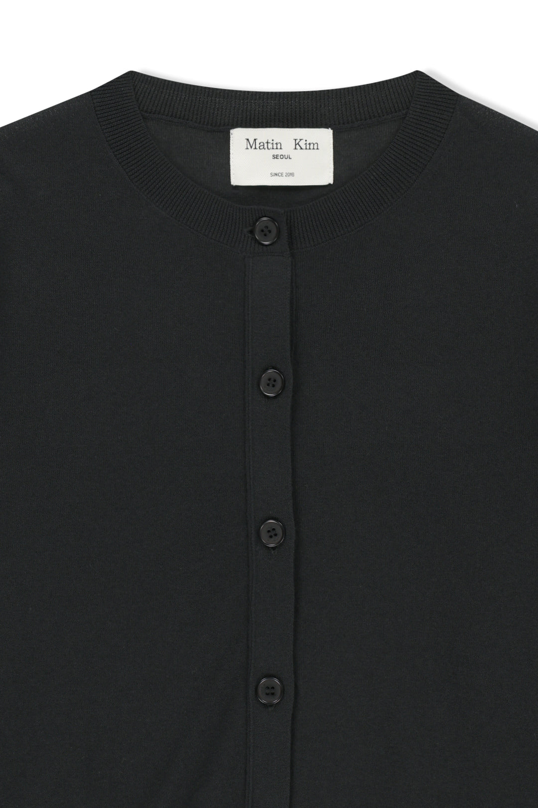 Matin Kim Back Logo Sheer Cardigan — Black