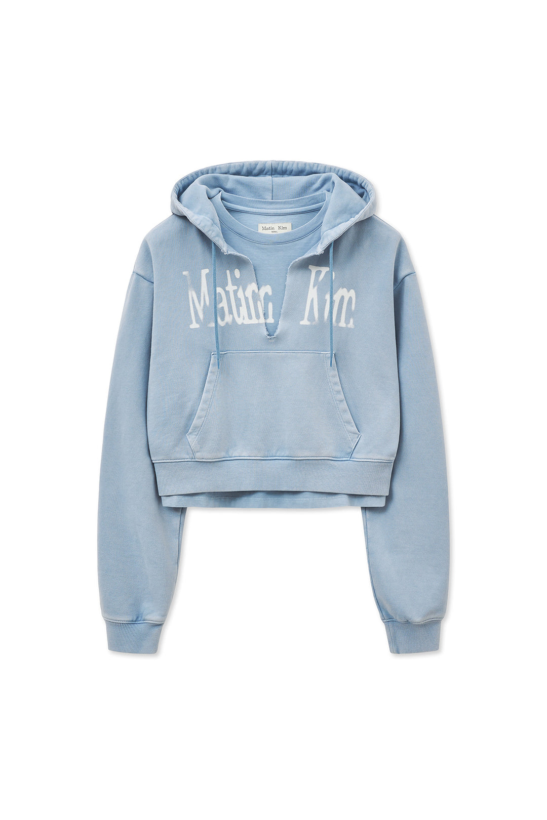 Matin Kim Washed Layered Crop Hoody Sky