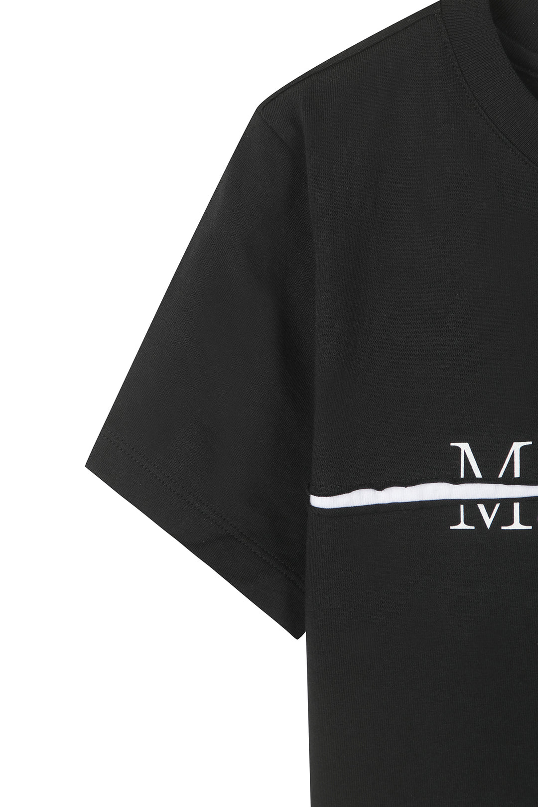 Matin Kim Logo Cutted Crop Top — Black