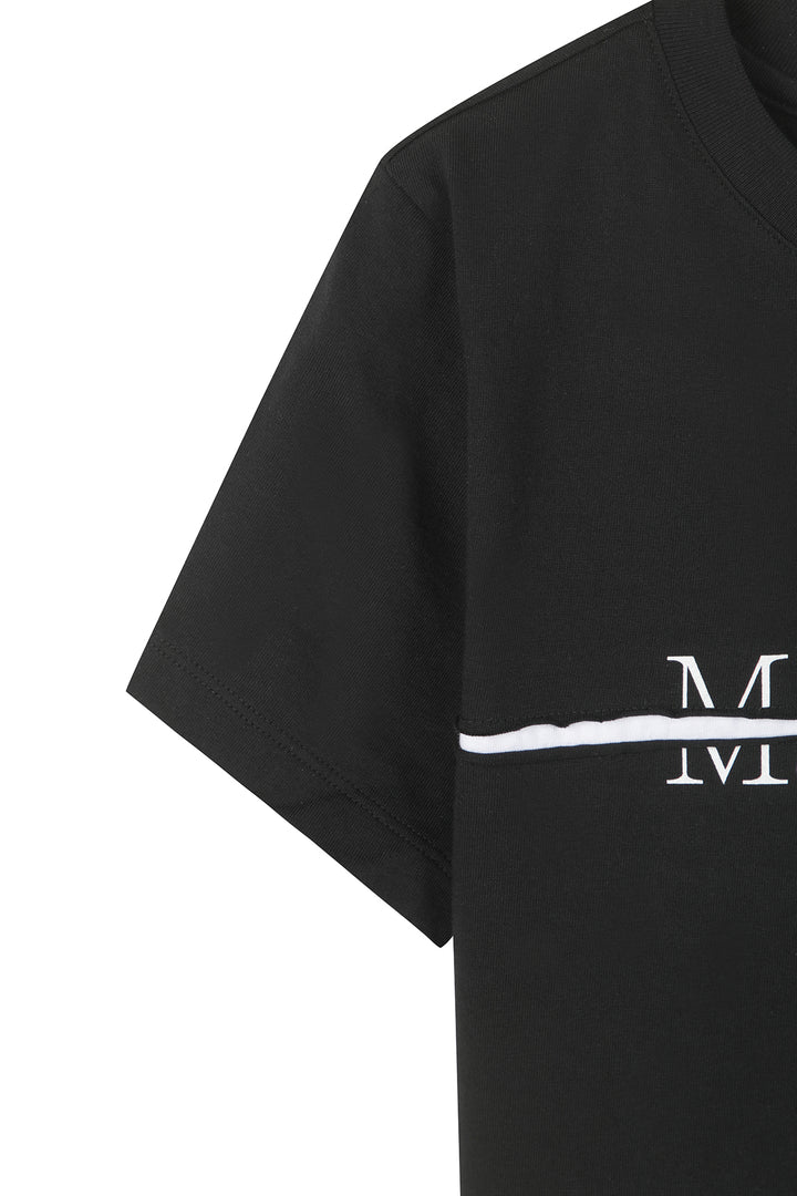 Matin Kim Logo Cutted Crop Top — Black