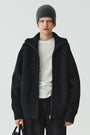 KIMMATIN High Neck Zip Up Cardigan — Charcoal