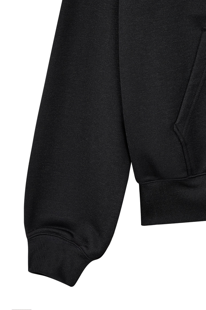 Matin Kim Back Logo Glitter Zip Hoodie — Black