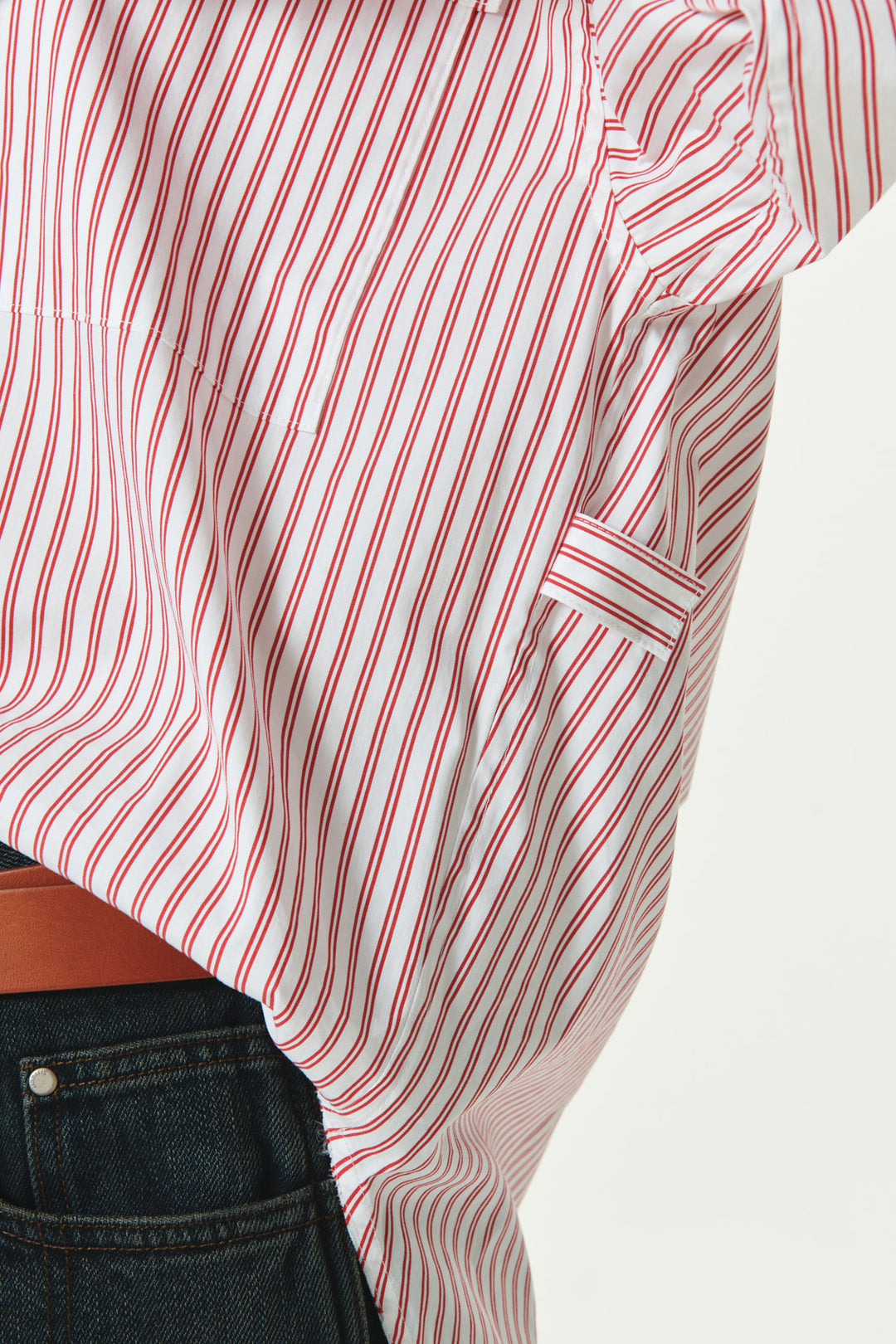KIMMATIN Two Way Stripe Shirt — Red