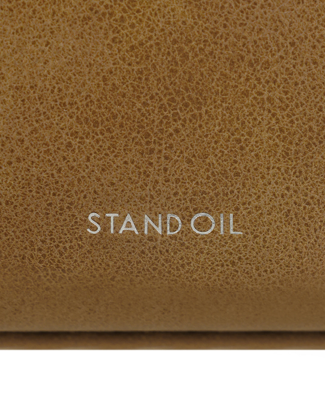Stand Oil Tickle Bag — Glossy Half-Moon Crossbody — Camel