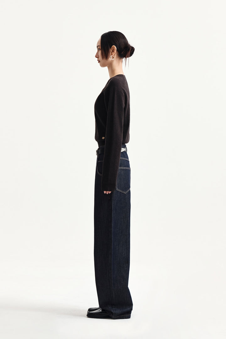 Matin Kim Raglan Sleeve Knit Pullover — Brown