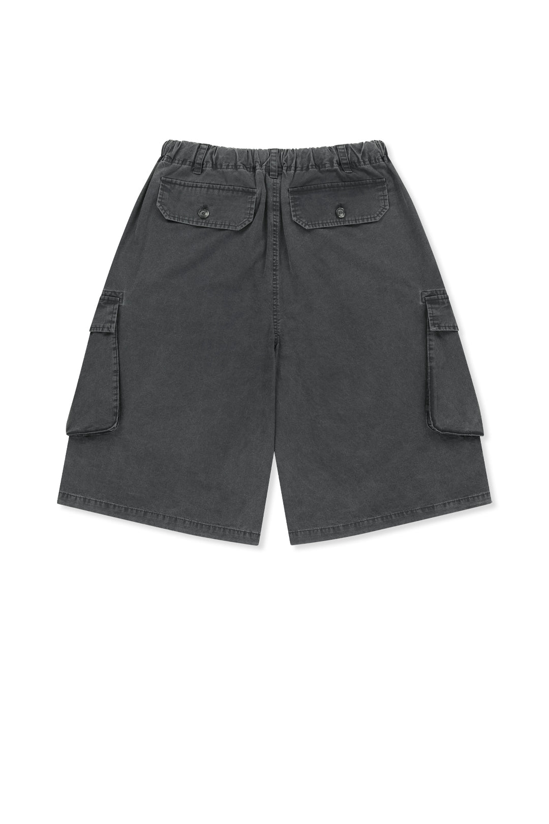 Matin Kim Washed Cotton Patch Pocket Bermudas — Charcoal