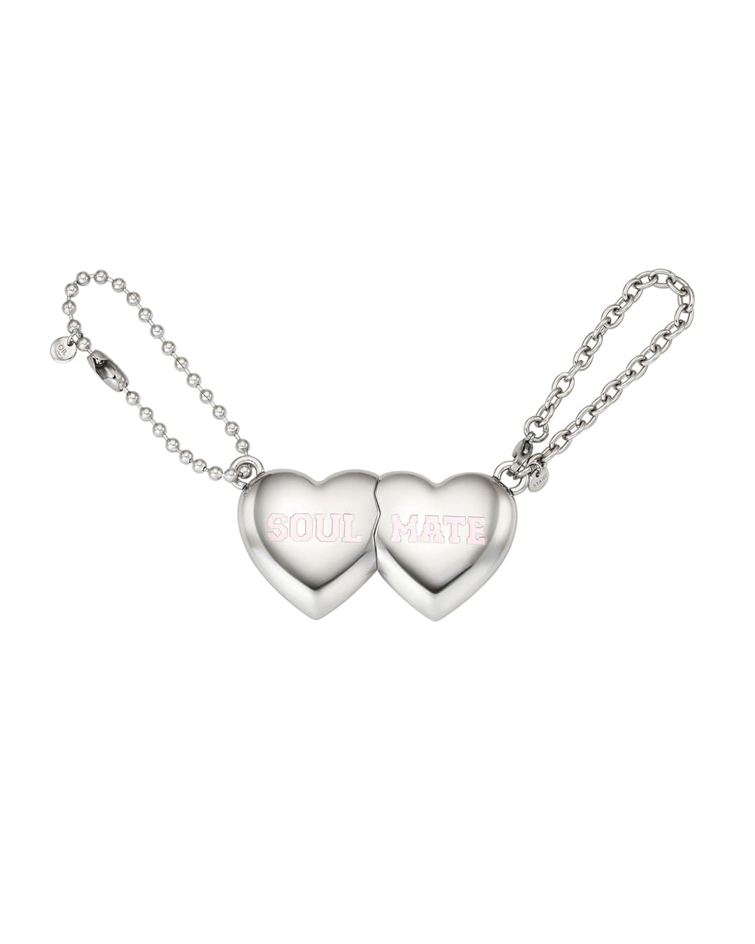 Stand Oil Bestie Keyring — Magnetic Heart Charm — Silver