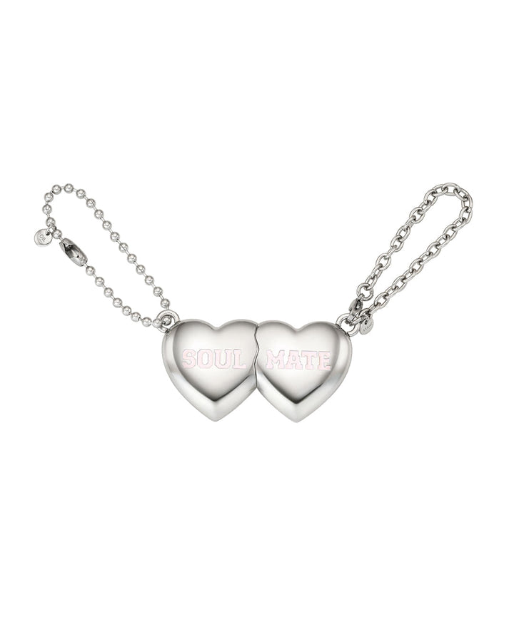 Stand Oil Bestie Keyring — Magnetic Heart Charm — Silver