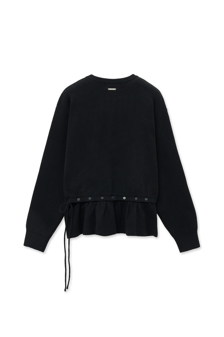 Matin Kim Detachable Skirt Knit Pullover — Black