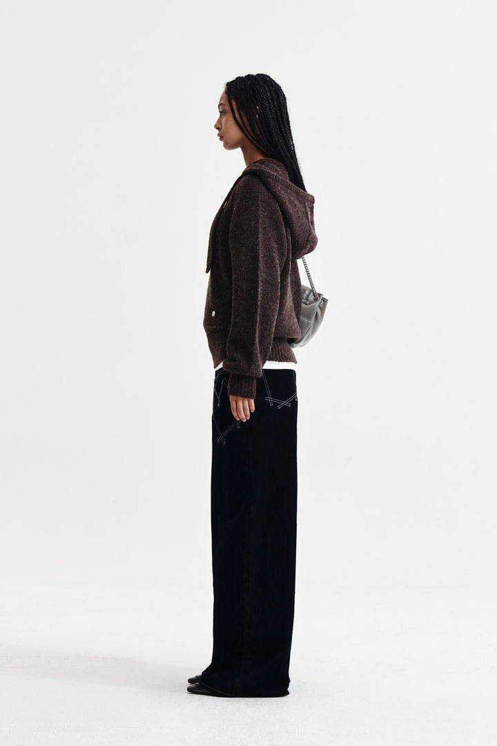 Matin Kim Muffler Point Hoody Pullover — Brown