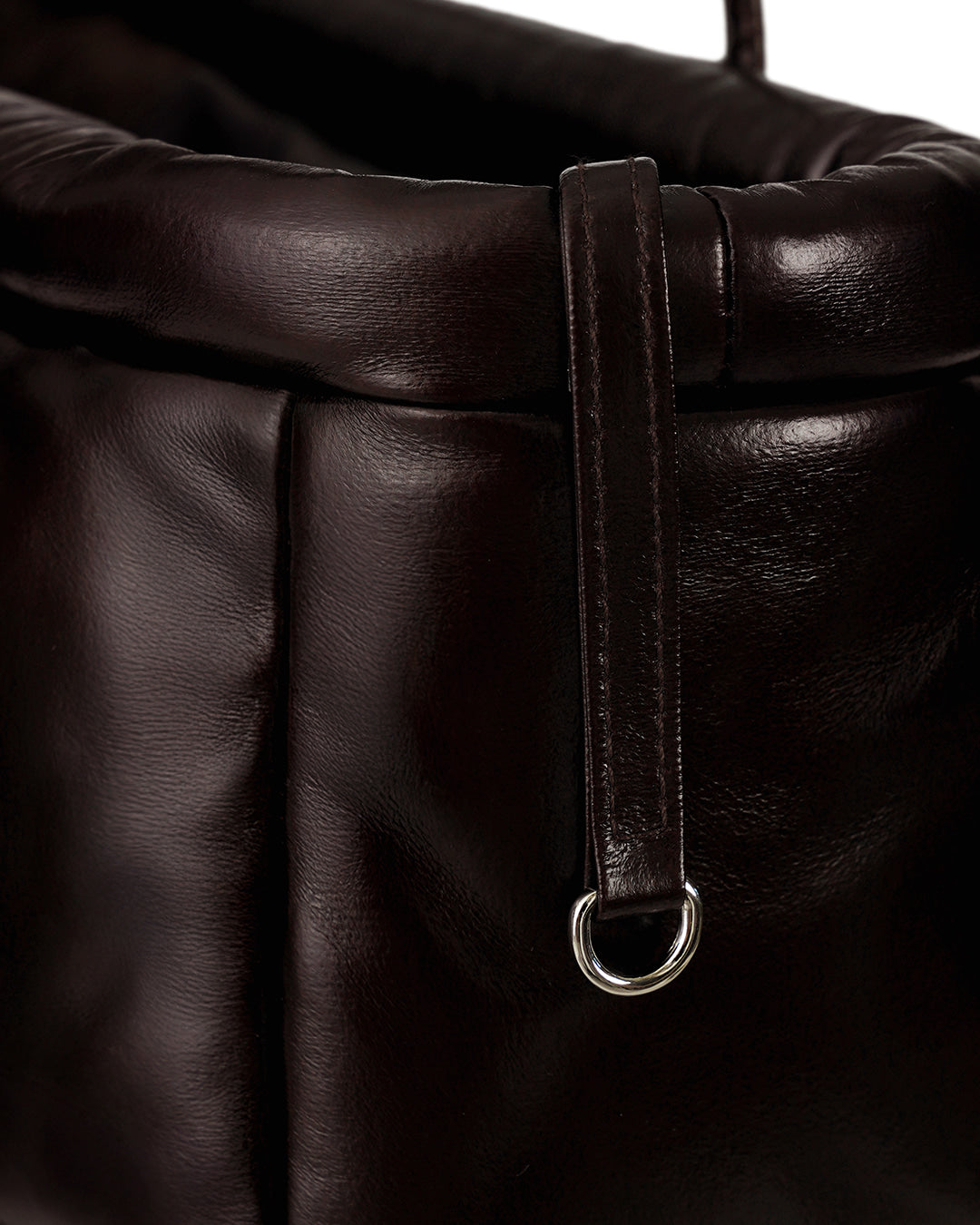 Stand Oil Bubble Bag — Padded Oblong Crossbody — Leathery Maroon