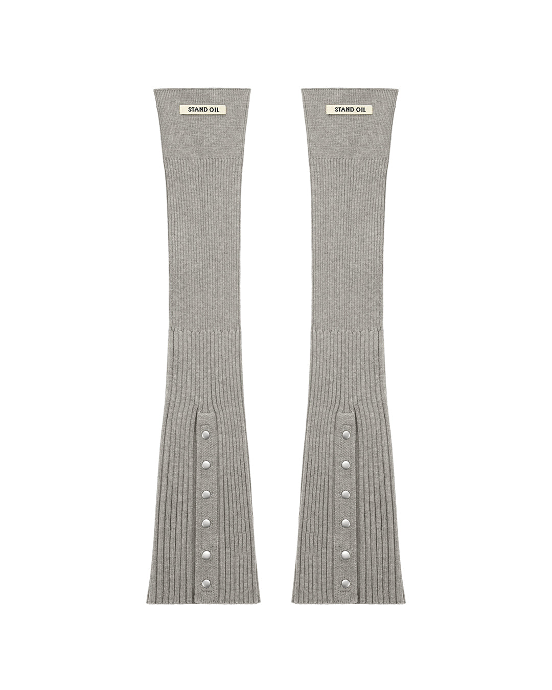 Stand Oil Snap Knit Leg Warmer — Gray