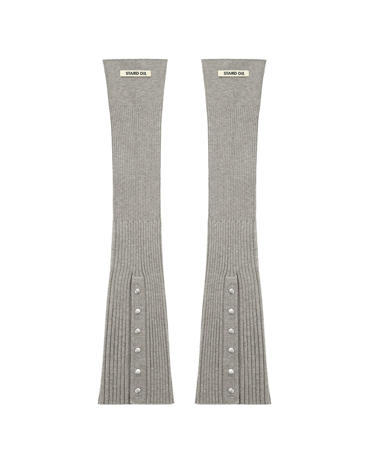 Stand Oil Snap Knit Leg Warmer — Gray