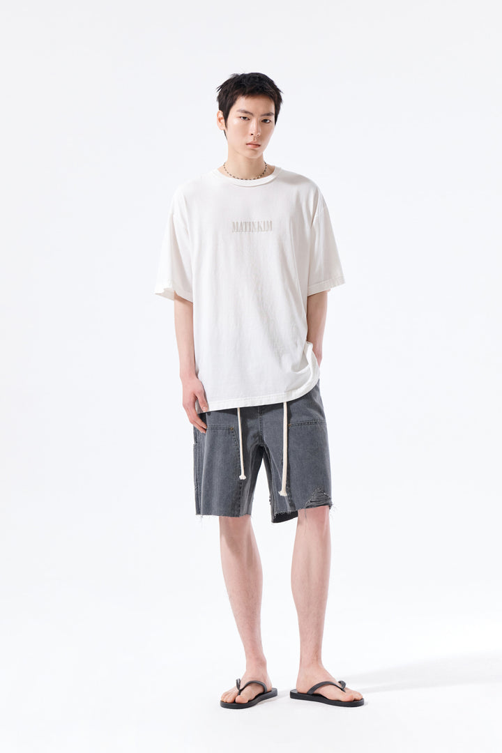 Matin Kim Vintage Lettering Graffiti Top — White