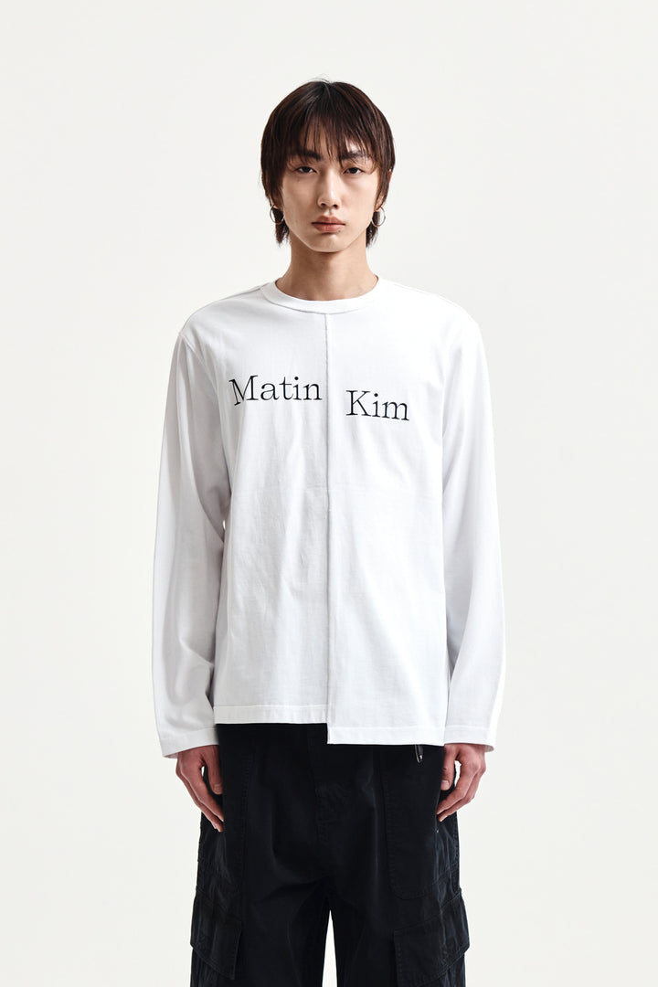 Matin Kim Asymmetric Logo Top — White