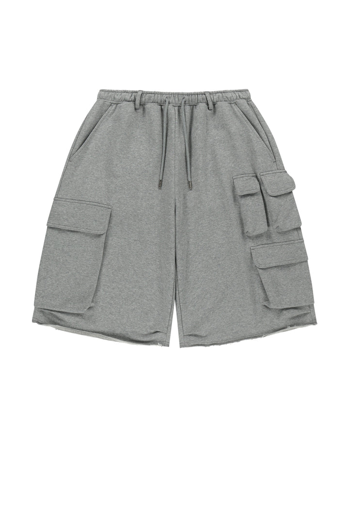 Matin Kim Terry Utility Pocket Bermuda — Gray