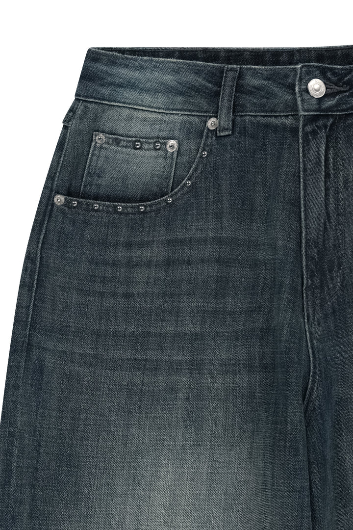 Matin Kim Stud Point Denim Pants — Blue