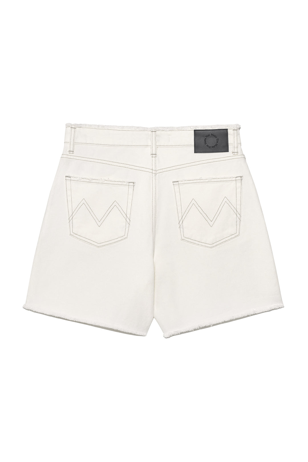 Matin Kim Cut Line Point Denim Shorts — White