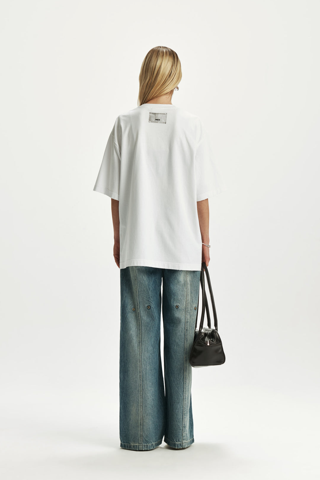 KIMMATIN Pintuck Wide Denim Pants — Blue