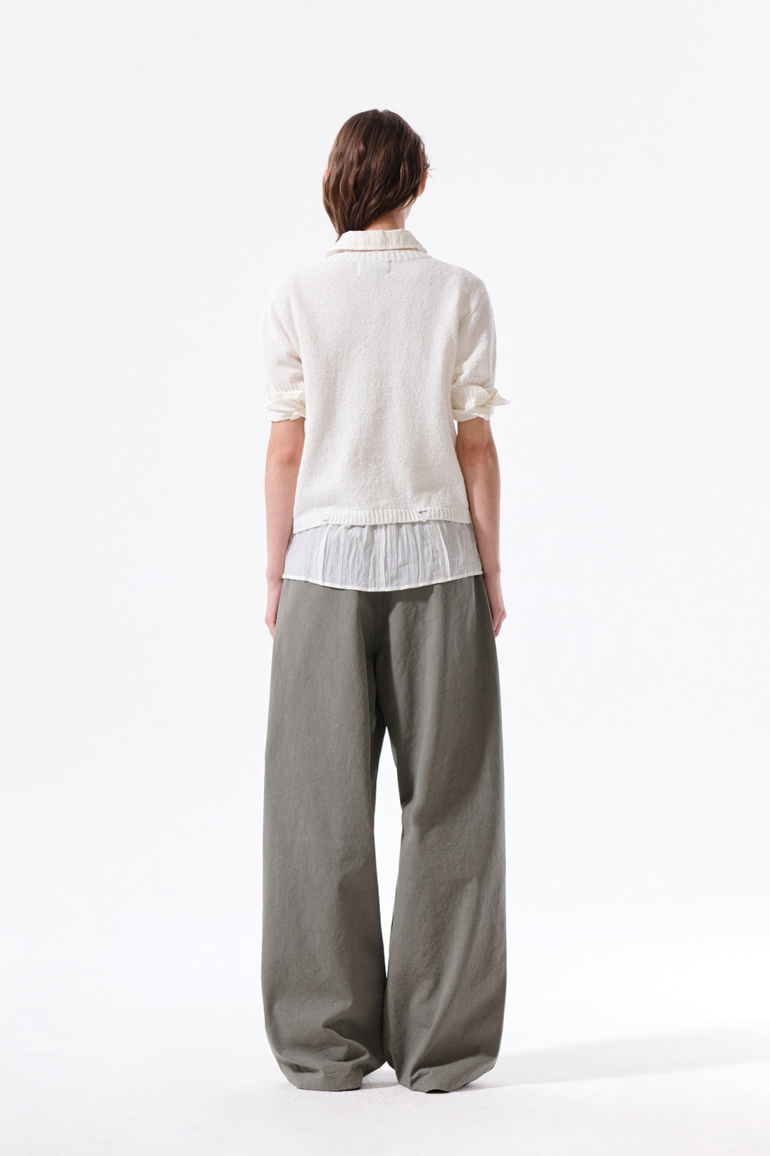 Matin Kim Half Sleeve Logo Pullover — White
