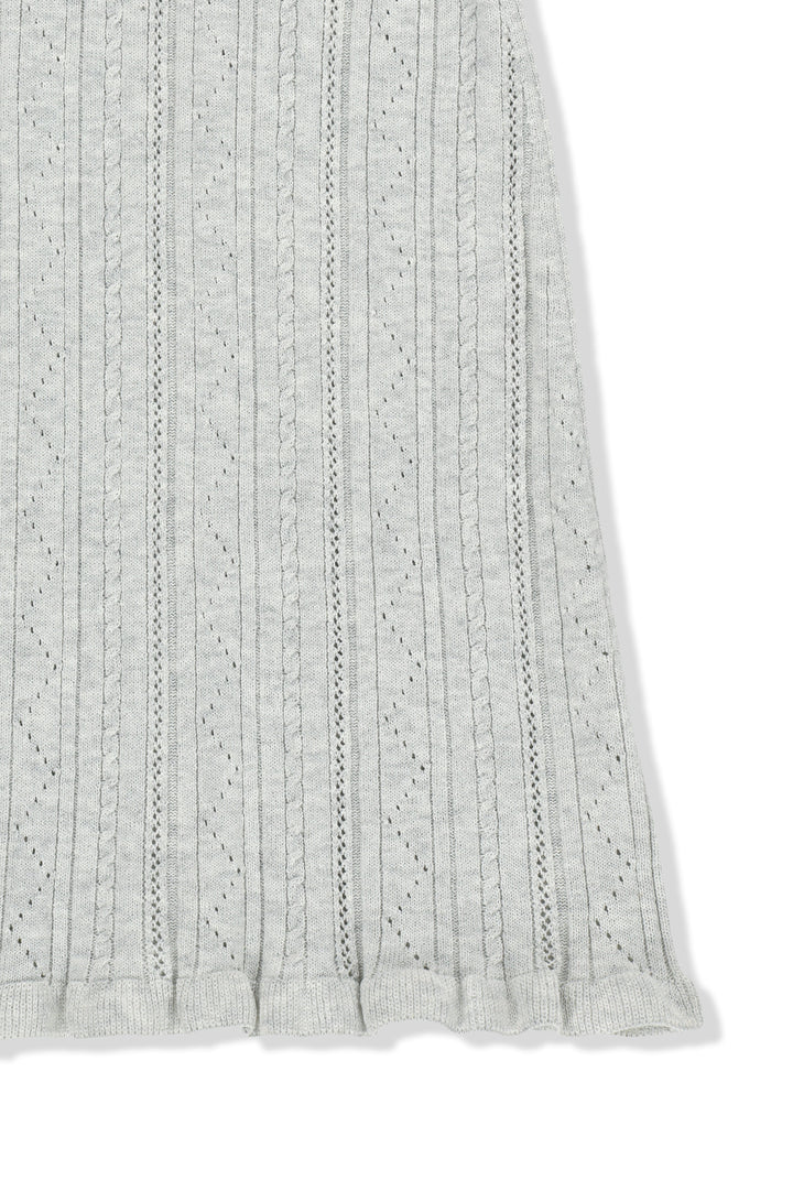 Matin Kim Open Back Ribbed Knit Dress — Light Grey