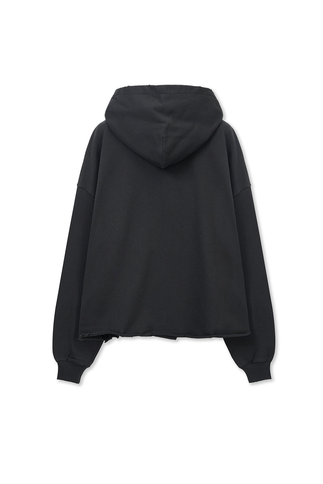 Matin Kim Raw Edge Hem Sweat Hoody — Charcoal