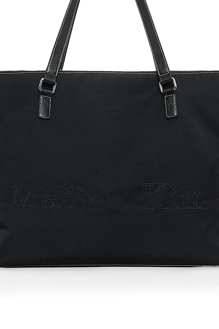Matin Kim Logo Stitch Two Way Big Bag — Black