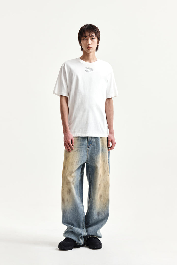 Matin Kim Label Point Lettering Top — White