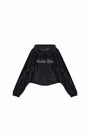 Matin Kim Crop Hoody Coating Jumper — Black