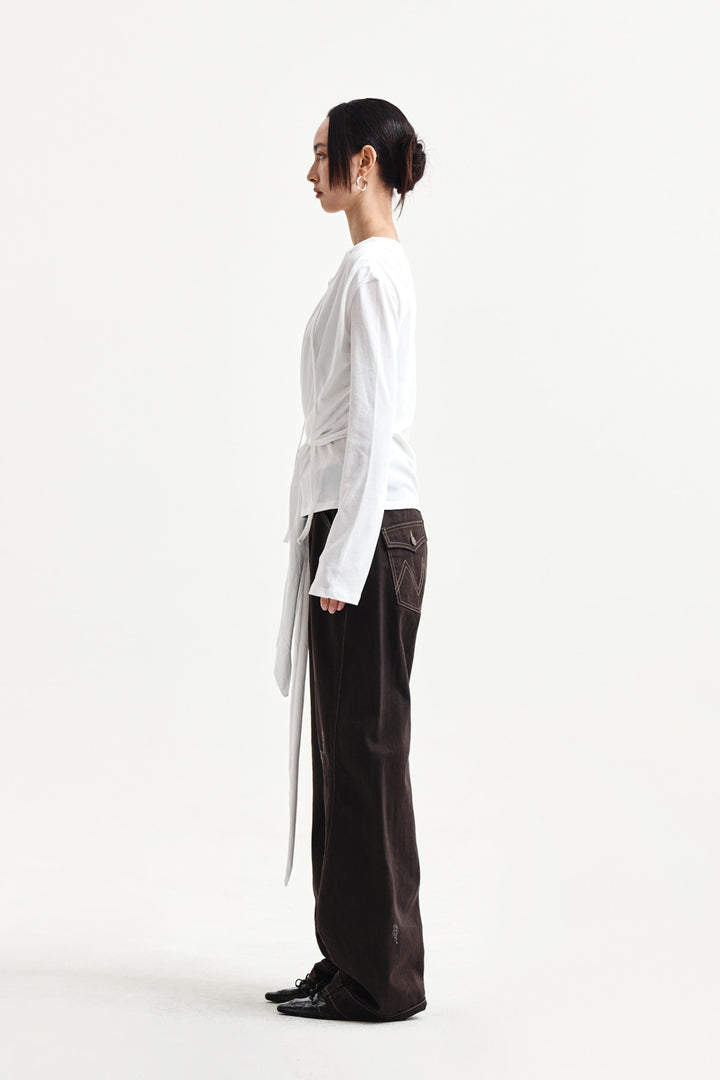 Matin Kim Tied Drapery Top — White