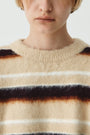 KIMMATIN Multi Stripe Mohair Knit Pullover — Beige